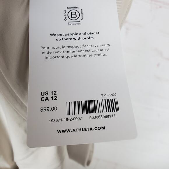 NEW Athleta Brooklyn Ankle Pants Size 12 Beige Stretch Lightweight Pull On - Picture 6 of 16
